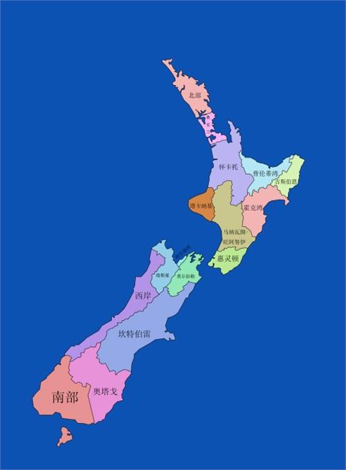 新西兰世界地图上的位置,新西兰十大城市位置地图,新西兰在哪里?